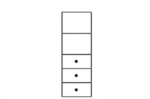 Selene 11 Dulap Cu 1 Ușă Cu 3 Sertare (Jos) 50 X 145 X 35 - Img 2