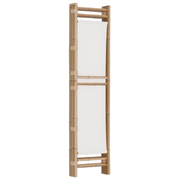 Separator de cameră pliabil cu 3 panouri 120 cm bambus și pânză - Img 5