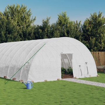 Seră cu cadru din oțel, alb, 36 m², 6x6x2,85 m - Img 1