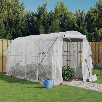Seră cu cadru din oțel, alb, 8 m², 4x2x2 m - Img 1