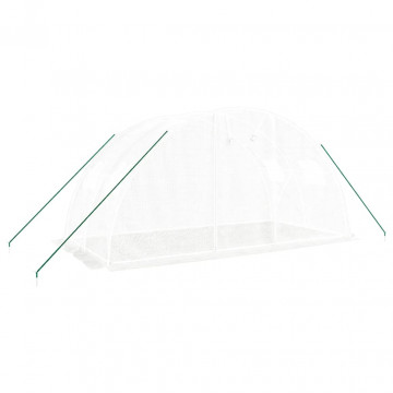 Seră cu cadru din oțel, alb, 8 m², 4x2x2 m - Img 3