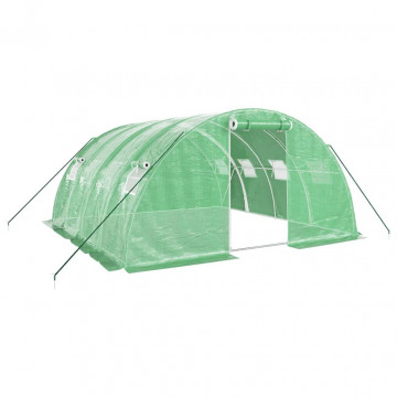 Seră cu cadru din oțel, verde, 16 m², 4x4x2 m - Img 2
