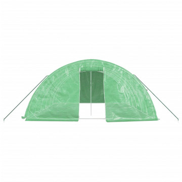 Seră cu cadru din oțel, verde, 30 m², 6x5x2,3 m - Img 4