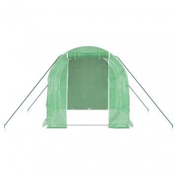Seră cu cadru din oțel, verde, 4 m², 2x2x2 m - Img 4