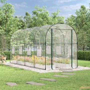 Seră transparentă 160x400x190 cm PVC/oțel vopsit electrostatic - Img 1