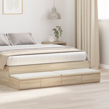 Sertar pentru pat Stejar Sonoma 160x36,5x16,5 cm din lemn prelucrat - Img 1