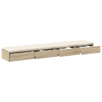 Sertar pentru pat , Stejar Sonoma, 180x36,5x16,5 cm, Lemn prelucrat - Img 3