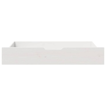 Sertare de pat, 2 buc., 95x55x16 cm, alb, lemn masiv de pin - Img 3