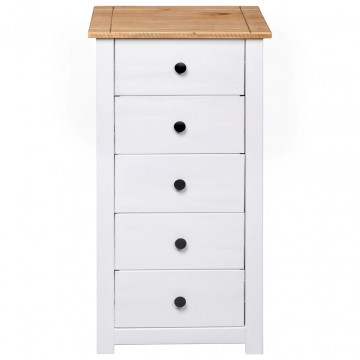 Servantă, alb, 46 x 40 x 89 cm, lemn de pin, gama Panama - Img 5