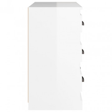 Servantă, alb extralucios, 70x35,5x67,5 cm, lemn prelucrat - Img 6