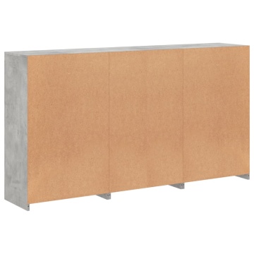 Servantă cu lumini LED, gri beton, 181,5x37x100 cm - Img 7