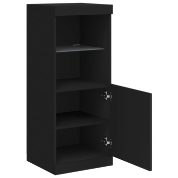 Servantă cu lumini LED, negru, 41x37x100 cm - Img 6