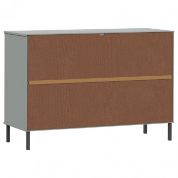 Servantă cu picioare metalice „OSLO” gri 113x40x77 cm lemn - Img 6