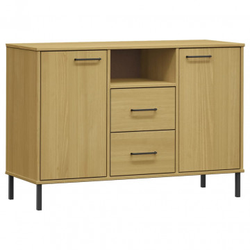 Servantă cu picioare metalice „OSLO” maro 113x40x77 cm lemn - Img 2