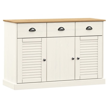 Servantă cu sertare VIGO, alb, 113x40x75 cm, lemn masiv de pin - Img 2