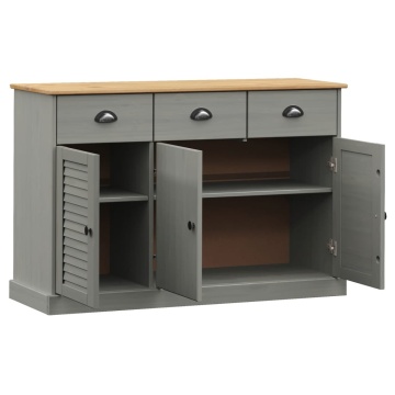 Servantă cu sertare VIGO, gri, 113x40x75 cm, lemn masiv de pin - Img 4