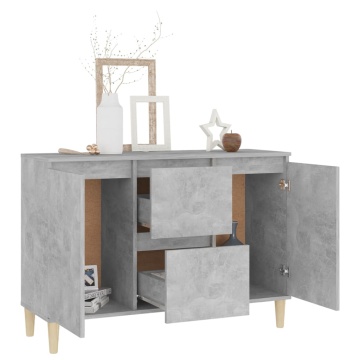Servantă, gri beton, 101x35x70 cm, lemn prelucrat - Img 3