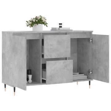 Servantă, gri beton, 104x35x70 cm, lemn prelucrat - Img 4
