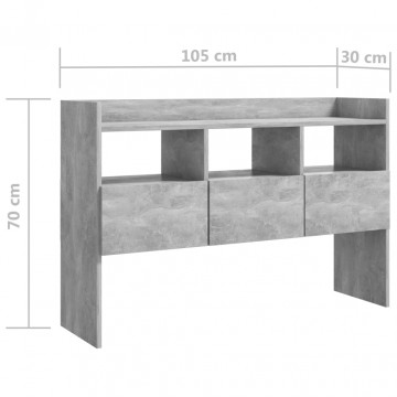Servantă, gri beton, 105x30x70 cm, PAL - Img 7