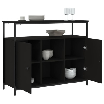 Servantă, negru, 100x35x80 cm, lemn prelucrat - Img 4