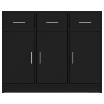 Servantă, negru, 91x28x75 cm, lemn prelucrat - Img 8