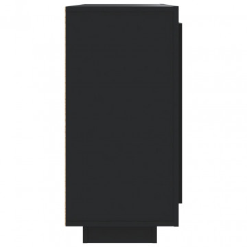 Servantă, negru, 92x35x75 cm, lemn compozit - Img 5
