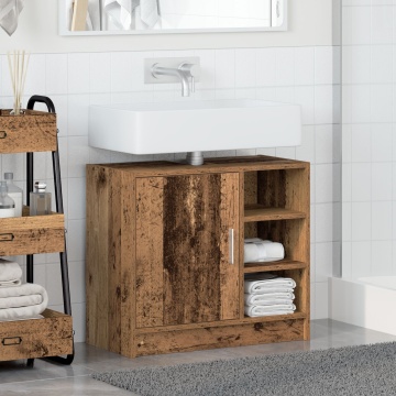 Servantă pentru Chiuvetă Lemn Vechi 63x29x55 cm Lemn Ingineresc - Img 4