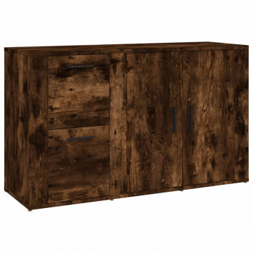 Servantă, stejar fumuriu, 100x33x59,5 cm, lemn compozit - Img 2