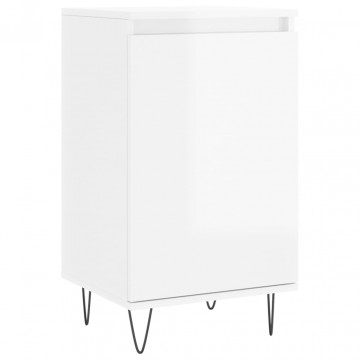 Servante, 2 buc., alb extralucios, 40x35x70 cm, lemn prelucrat - Img 8