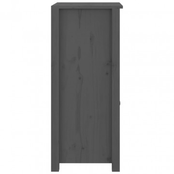 Servante, 2 buc., gri, 40x35x80 cm, lemn masiv de pin - Img 5
