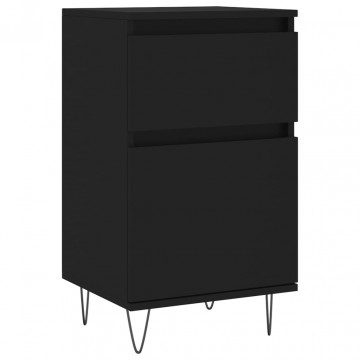 Servante, 2 buc., negru, 40x35x70 cm, lemn prelucrat - Img 8