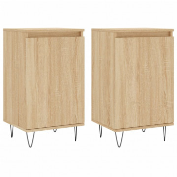 Servante, 2 buc., stejar sonoma, 40x35x70 cm, lemn prelucrat - Img 2