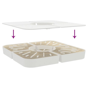 Set bază de umbrelă soare 4 piese pentru suport cruce 100 kg PP - Img 5