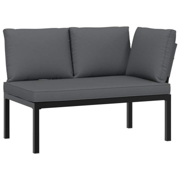 Set canapea de grădină, 2 piese, cu perne, negru, aluminiu - Img 3