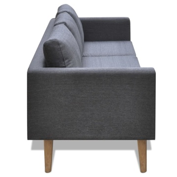 Set canapele cu 2 locuri și 3 locuri, textil, gri închis - Img 11