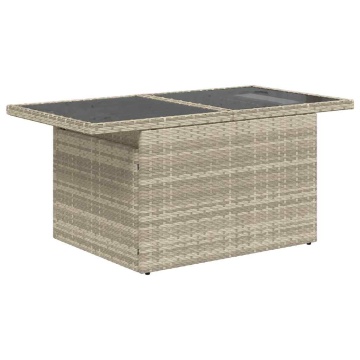 Set canapele de grădină cu perne 10 piese gri deschis poliratan - Img 5