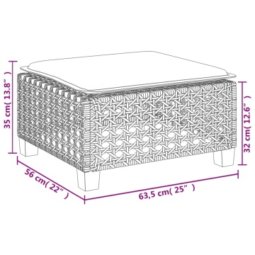 Set canapele de grădină cu perne, 7 piese, negru, poliratan - Img 4