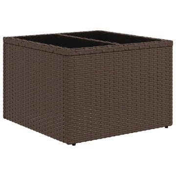 Set canapele de grădină cu perne, 9 piese, maro, poliratan - Img 3