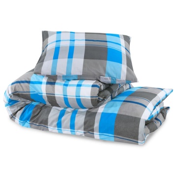 Set cu husă de pilotă, albastru și gri, 240x220 cm, bumbac - Img 5