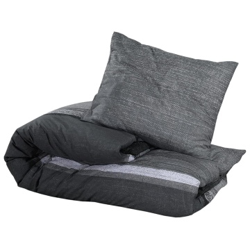 Set cu husă de pilotă, gri închis, 240x220 cm, bumbac - Img 3