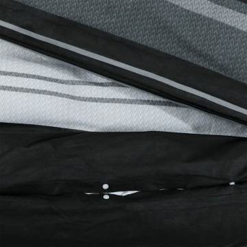 Set cu husă de pilotă, negru și alb, 200x220 cm, bumbac - Img 4