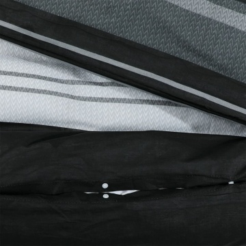 Set cu husă de pilotă, negru și alb, 260x220 cm, bumbac - Img 4