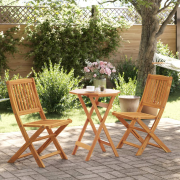 Set de bistro pliabil, 3 piese, lemn masiv de acacia - Img 1