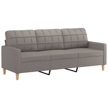 Set de canapea cu perne, 2 piese, gri taupe, material textil - Img 4