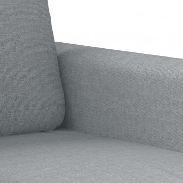 Set de canapele cu perne, 2 piese, gri deschis, material textil - Img 6