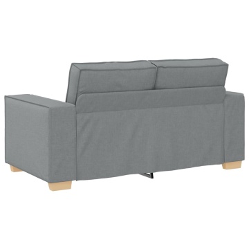 Set de canapele cu perne, 2 piese, gri deschis, textil - Img 5
