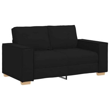 Set de canapele cu perne, 2 piese, negru, textil - Img 4
