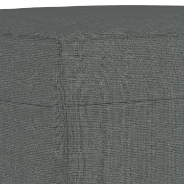 Set de canapele cu perne, 3 piese, gri închis, textil - Img 6