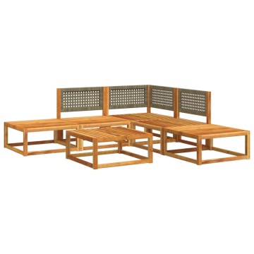 Set de canapele grădină cu perne, 6 piese, lemn masiv acacia - Img 3