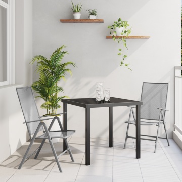 Set de dining de grădină 3 piese din oțel antracit - Img 1